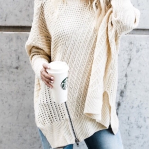 Knit Pattern Oversized Sweater - Picture 6 of 8